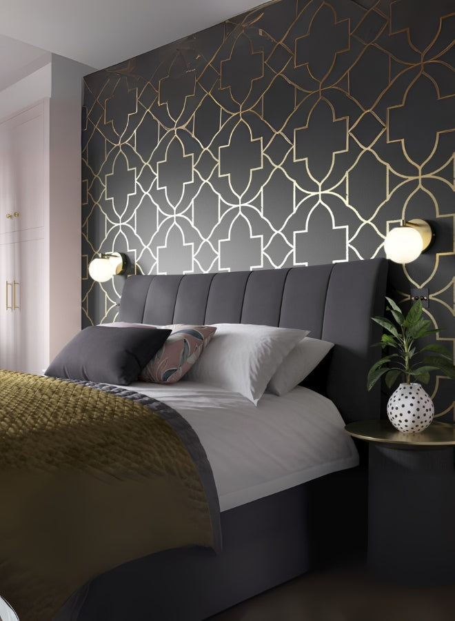 Charcoal Light Upholstered Bed