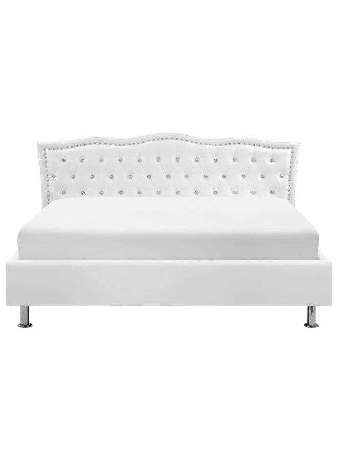 Velvet Glow Tufted Upholstered Bed