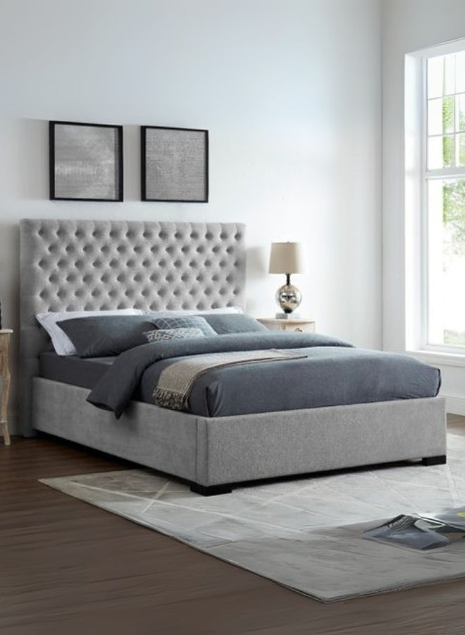 Velvet Light Tufted Upholstered Bed