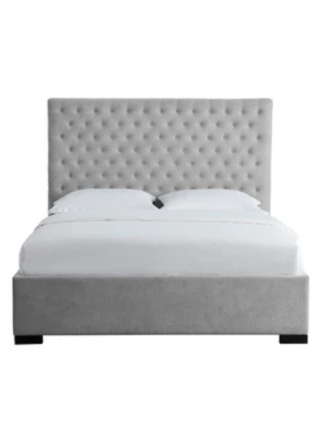 Velvet Light Tufted Upholstered Bed