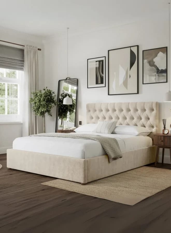 Venice Comfort Tufted Upholstered Hydraulic Bed with Free Mattress