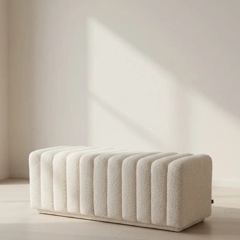 Benta Bouclé Bench Ottoman