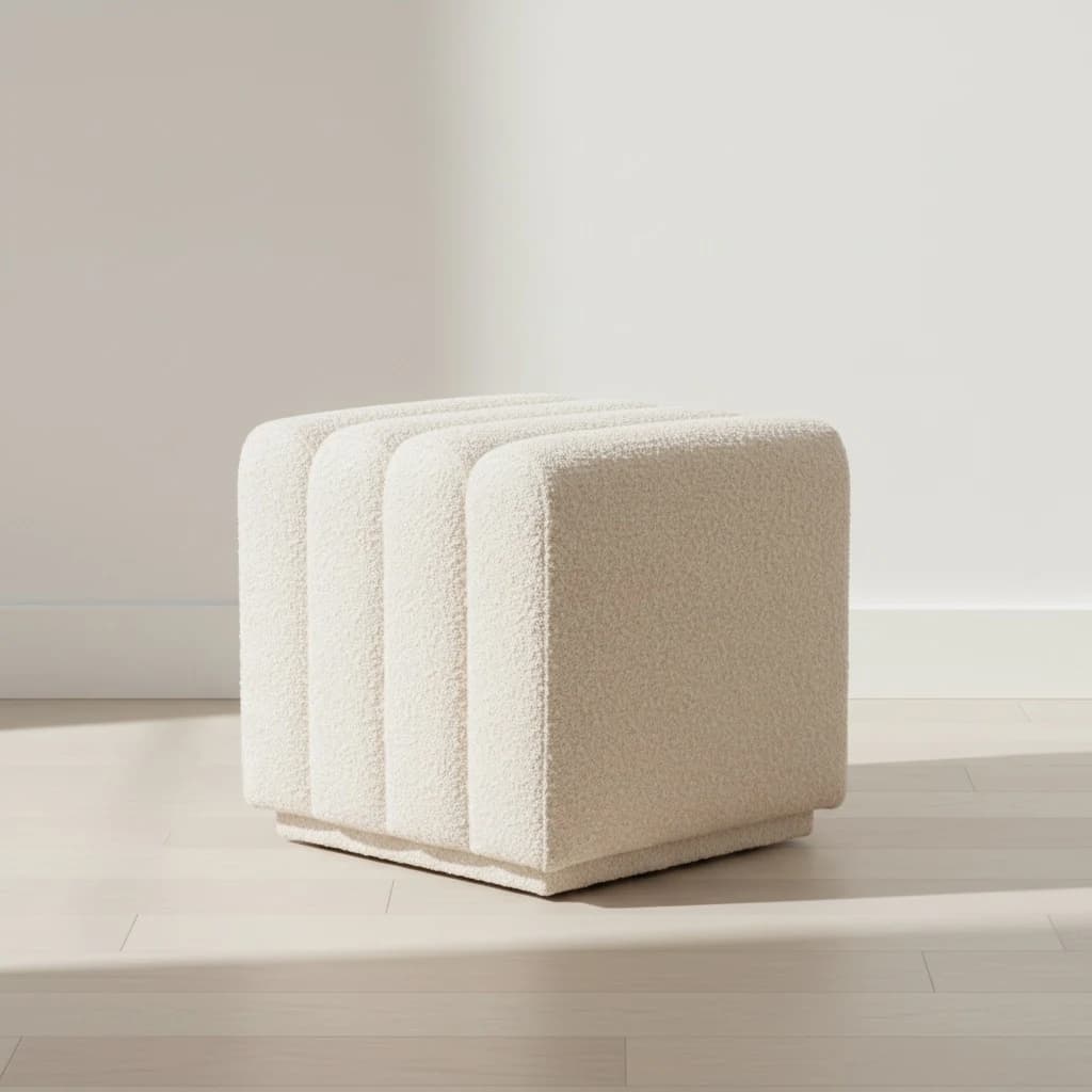 Benta Bouclé Stool Ottoman