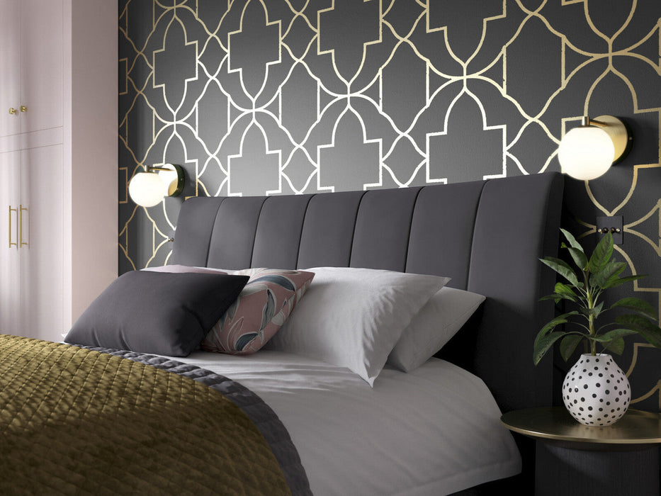 Charcoal Light Upholstered Bed